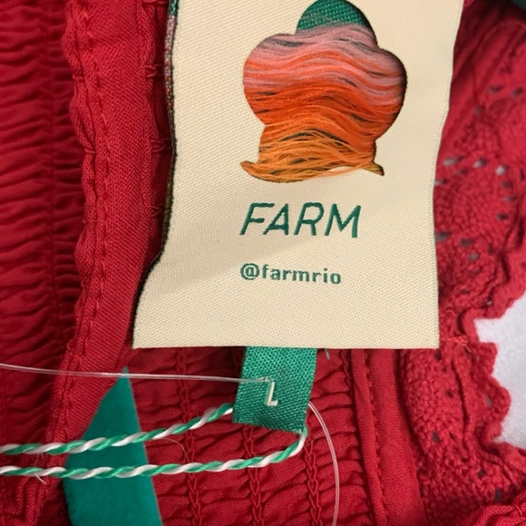 FARM Rio Red Ruffled Heart-Embroidered Blouse - Picture 4 of 4